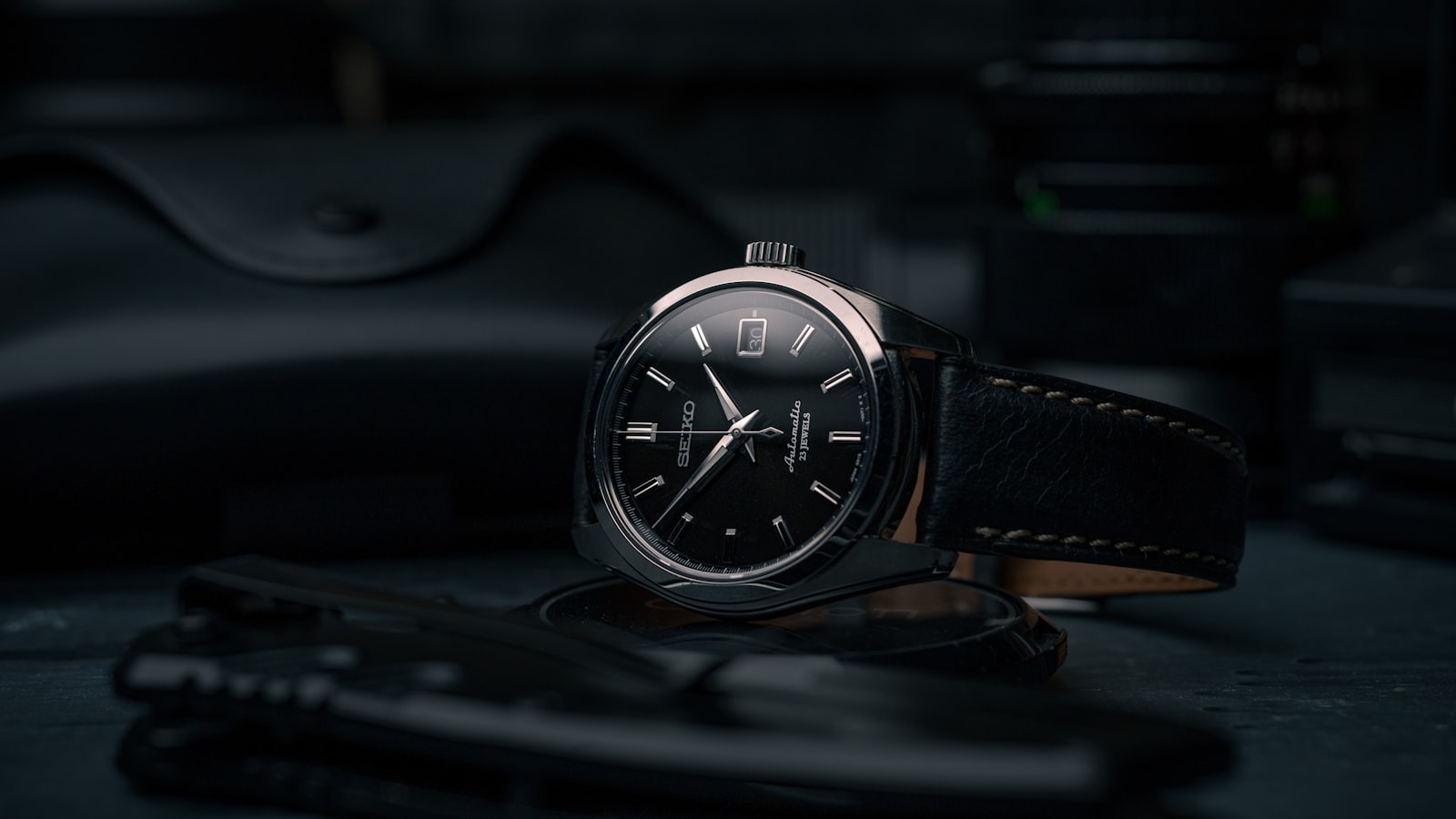 Military-style field watch on a canvas strap